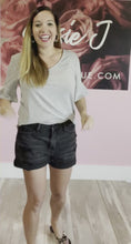 Load and play video in Gallery viewer, Pam Black Denim Shorts
