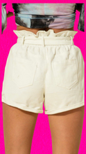Load image into Gallery viewer, Paper Bag White Denim Shorts
