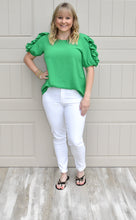 Load image into Gallery viewer, Ruffle My Feathers Blouse-GREEN
