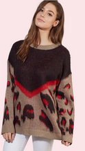 Load image into Gallery viewer, Leopard Red Sweater
